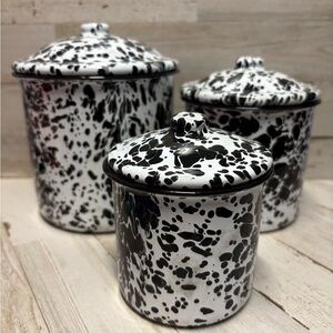 Black and White Speckled Canister Set